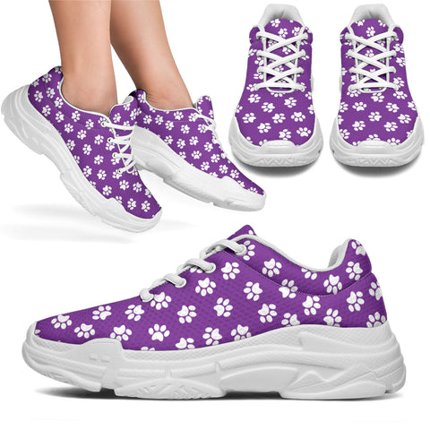Image of Paw Print Purple Chunky Sneakers (White) - Love Family & Home