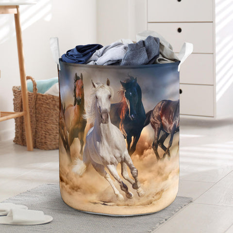 Image of Wild Horses Laundry Basket