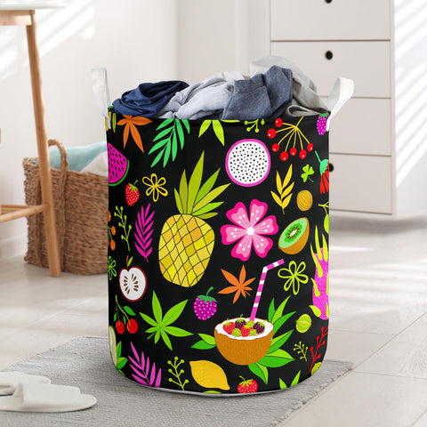 Image of Tropical Fruit Design Laundry Basket