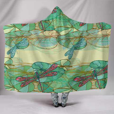 Image of Swamp Lotus Dragonfly Hooded Blanket - Love Family & Home