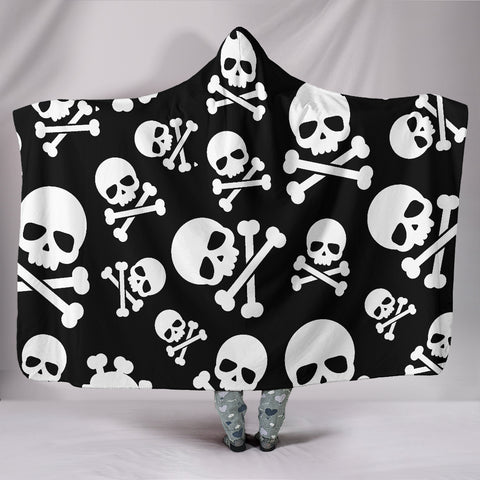 Image of Skull Crossbones Hooded Blanket - Love Family & Home