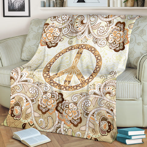 Image of Hippie Floral Peace Blanket - Love Family & Home