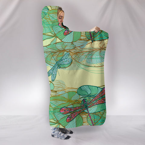 Image of Swamp Lotus Dragonfly Hooded Blanket - Love Family & Home
