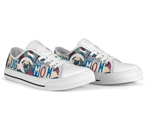 Image of Pug Mom Low Top Shoes - Love Family & Home