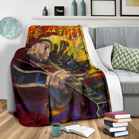 Image of Chitarra e Colori - Coperta in Pile - - Love Family & Home