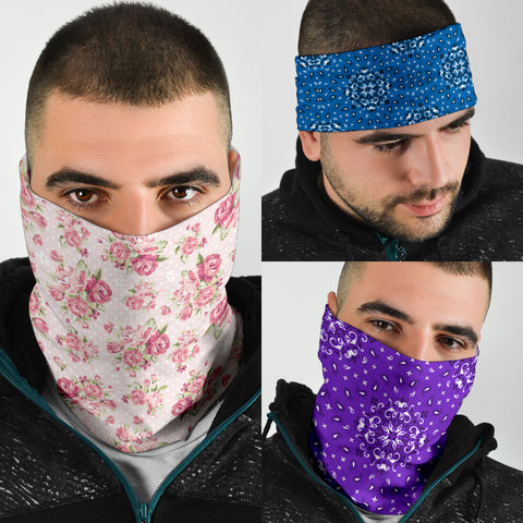 Face Mask Neck Gaiter Multi Color - 3 Pack - Love Family & Home