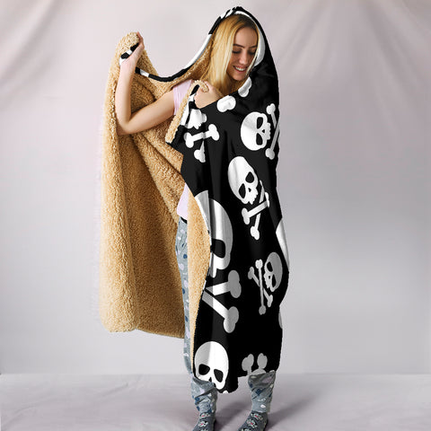 Image of Skull Crossbones Hooded Blanket - Love Family & Home