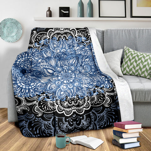 Image of Blue Lotus Fractal Blanket - Love Family & Home