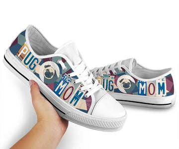 Pug Mom Low Top Shoes - Love Family & Home