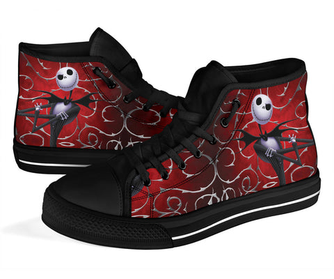Image of Nightmare Before Christmas Men's Canvas High Tops Jack Skellington - Love Family & Home