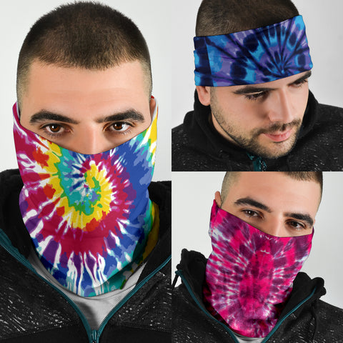 Image of Tie Dye Face Mask Neck Gaiters - 3 Pack - Love Family & Home