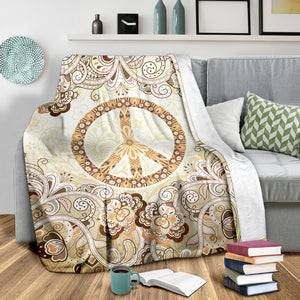 Hippie Floral Peace Blanket - Love Family & Home