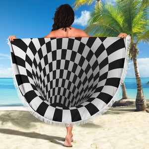 Checkered Hole 3D Beach Blanket - Love Family & Home