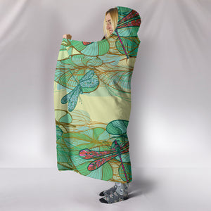 Swamp Lotus Dragonfly Hooded Blanket - Love Family & Home