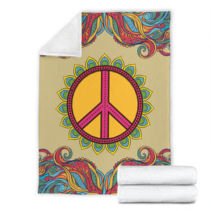 Yellow Hippie Peace Blanket - Love Family & Home