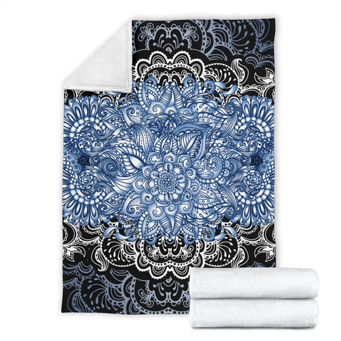 Image of Blue Lotus Fractal Blanket - Love Family & Home