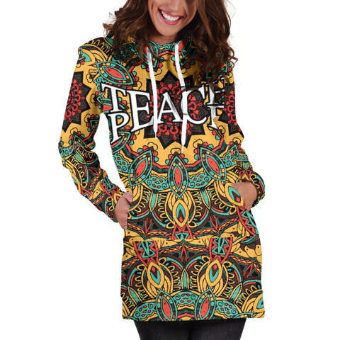 Image of Teach Peace Hoodie Dress - Love Family & Home