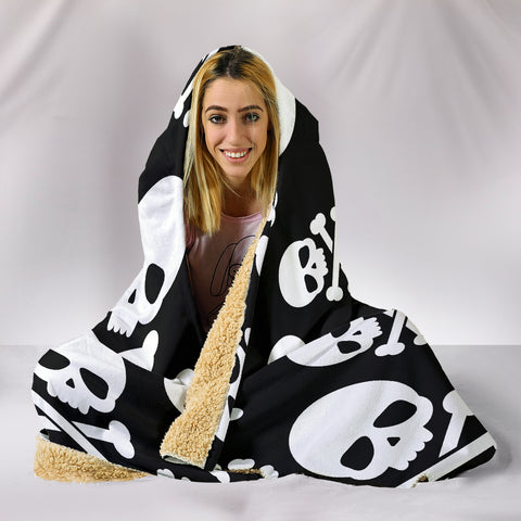 Image of Skull Crossbones Hooded Blanket - Love Family & Home