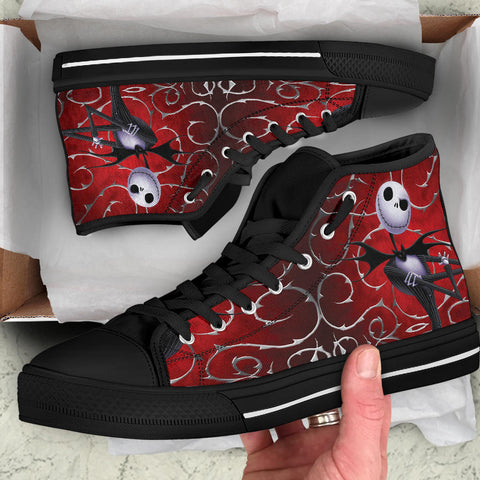 Image of Nightmare Before Christmas Men's Canvas High Tops Jack Skellington - Love Family & Home