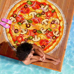 Pizza Round Beach Blanket Deluxe Pizza Blanket - Love Family & Home