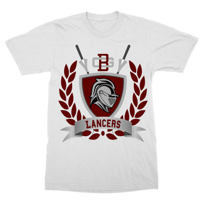 Bell Gardens Lancers Shield T-Shirt Adult T-Shirt White