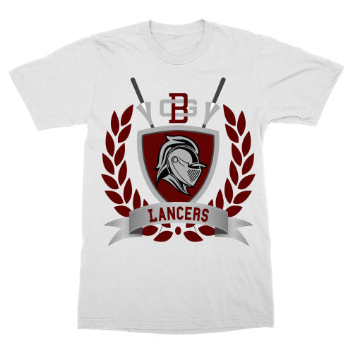 Bell Gardens Lancers Shield T-Shirt Adult T-Shirt White