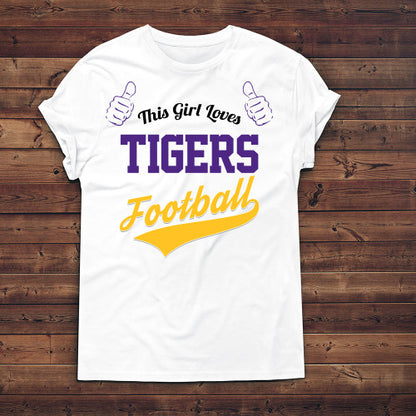 This Girl Loves Tigers Football T-Shirt Adult T-Shirt White