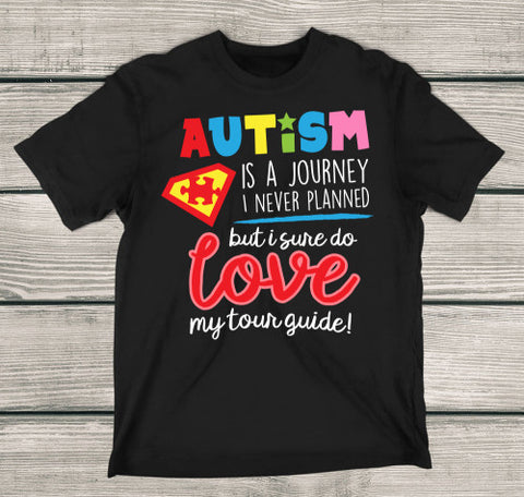 Image of Autism Love My Tour Guide T-Shirt Autism Awareness Shirt - Love Family & Home