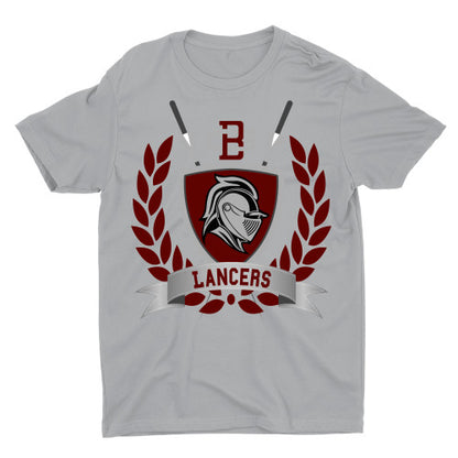 Bell Gardens Lancers Shield T-Shirt Adult T-Shirt Heather Gray
