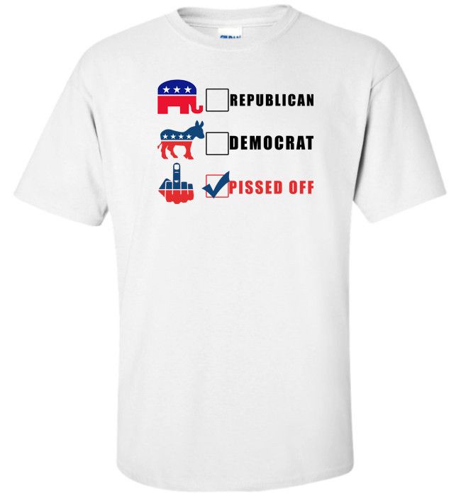 Pissed Off Political T-Shirt & Apparel With An Attitude Standard Fit T White