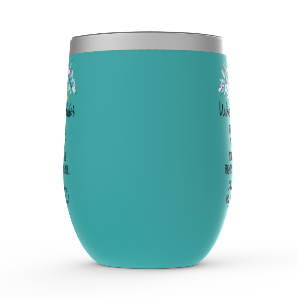 Unbiological Sister Stemless Wine Tumbler, Best Friend Gift