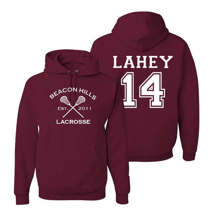 Isaac Lahey 14 Teen Wolf Beacon Hills Inspired Lacrosse T-Shirt or Hoodie Hoodie Maroon