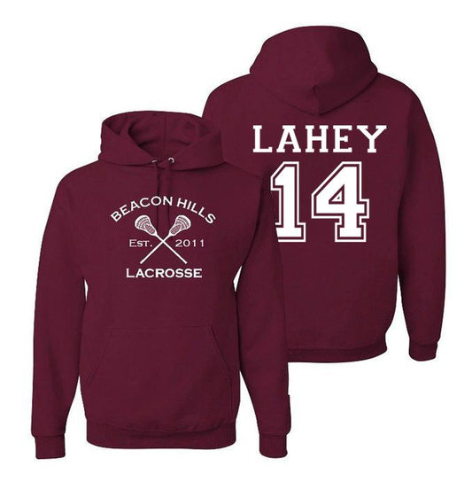 Isaac Lahey 14 Teen Wolf Beacon Hills Inspired Lacrosse T-Shirt or Hoodie Hoodie Maroon